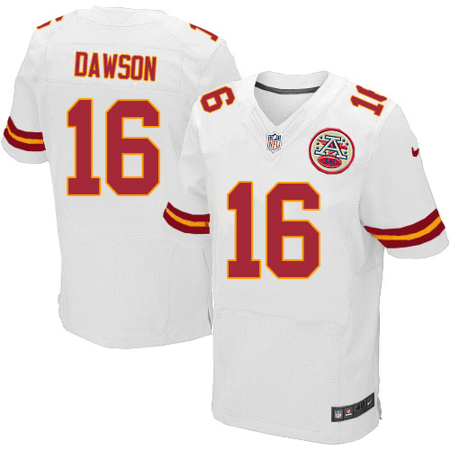 Men's Elite Len Dawson Nike Jersey White Road - #16 NFL Kansas City Chiefs